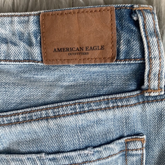 American Eagle Distressed Denim and Lace Mini Skirt - Picture 7 of 9